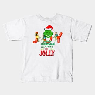 JOY - MERRY CHRISTMAS - Green Elf - Merry Christmas Kids T-Shirt